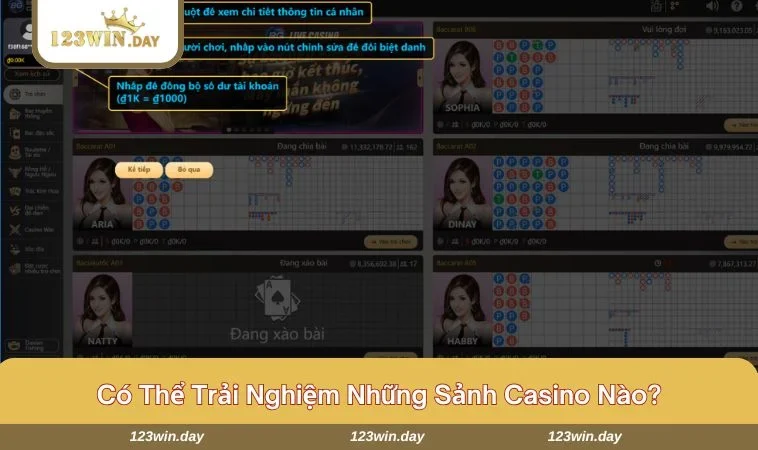 Casino 123WIN - Sảnh Chơi Cá Cược Xanh Chín, Uy Tín Số 1 703 Tham khảo 3 sảnh được đánh giá cao và thu hút nhiều người chơi