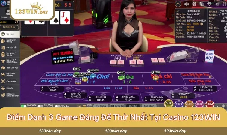 Casino 123WIN - Sảnh Chơi Cá Cược Xanh Chín, Uy Tín Số 1 703 03 trò chơi đặc biệt được đánh giá cao bởi game thủ