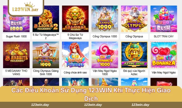 Điều Khoản Sử Dụng 123WIN - Quy Định Tham Gia Tại Nhà Cái 619 Quy định về điều khoản khi thực hiện các giao dịch tại 123WIN CLUB